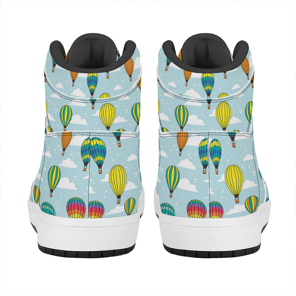 Colorful Air Balloon Pattern Print High Top Leather Sneakers