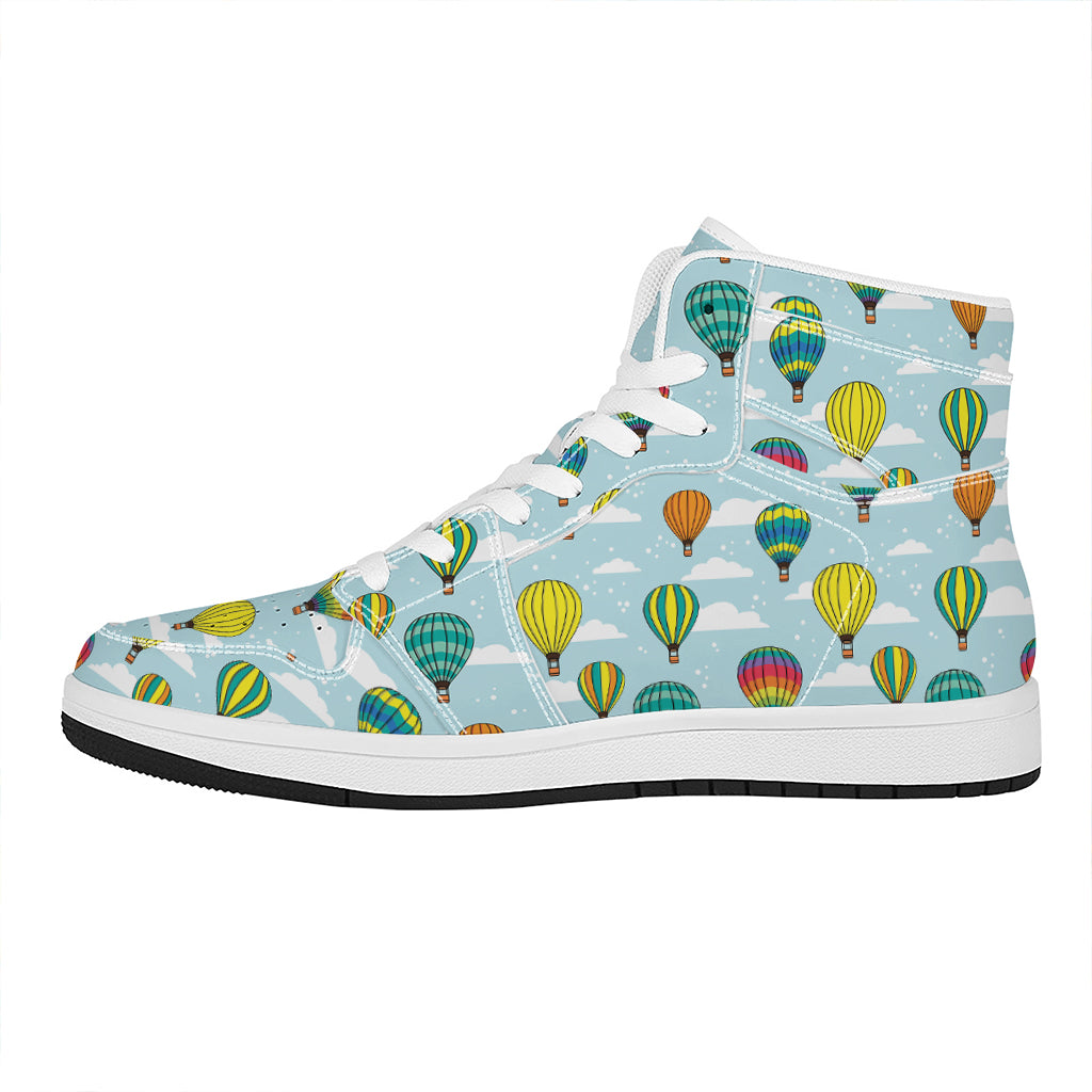 Colorful Air Balloon Pattern Print High Top Leather Sneakers