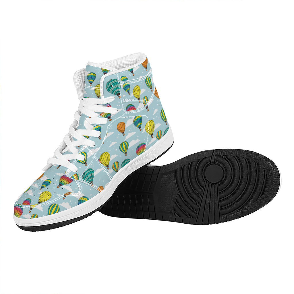 Colorful Air Balloon Pattern Print High Top Leather Sneakers