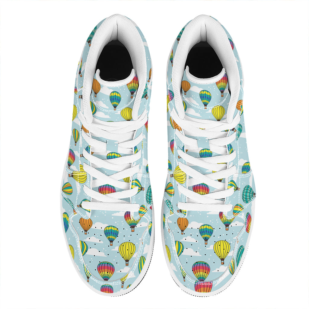 Colorful Air Balloon Pattern Print High Top Leather Sneakers