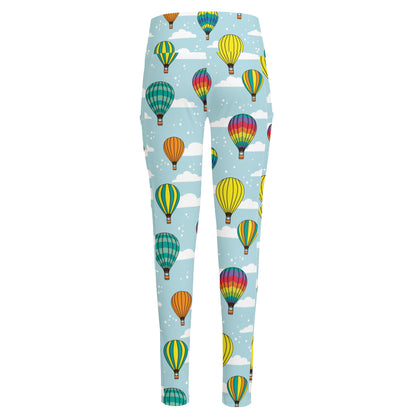 Colorful Air Balloon Pattern Print High-Waisted Pocket Leggings