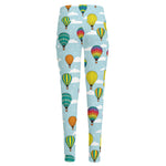 Colorful Air Balloon Pattern Print High-Waisted Pocket Leggings