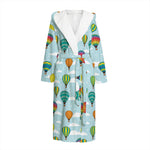 Colorful Air Balloon Pattern Print Hooded Bathrobe