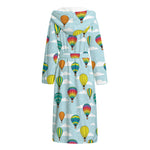 Colorful Air Balloon Pattern Print Hooded Bathrobe
