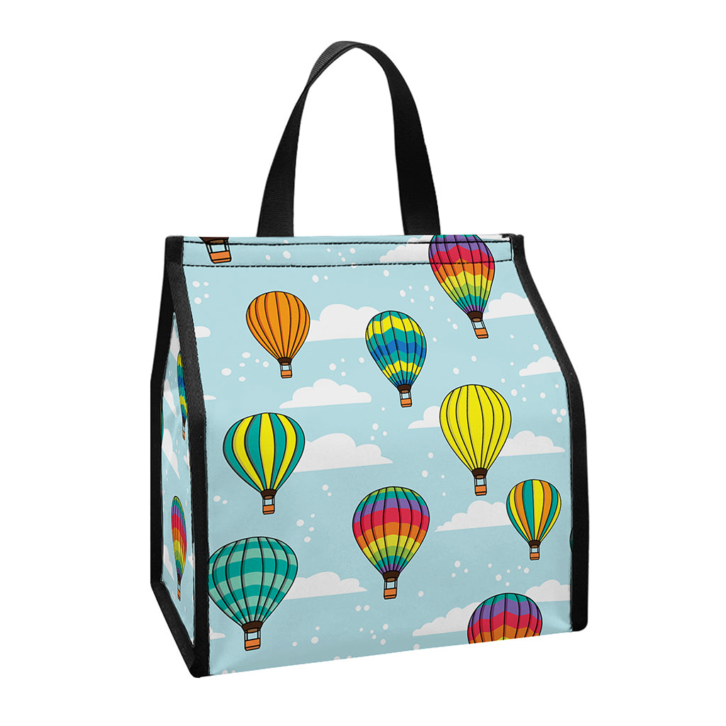 Colorful Air Balloon Pattern Print Insulated Lunch Tote