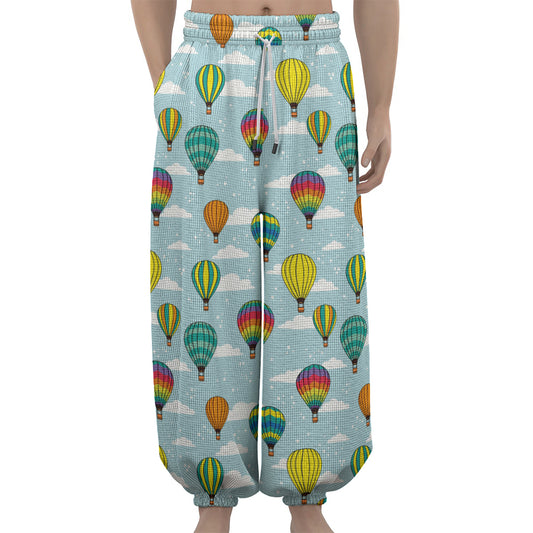 Colorful Air Balloon Pattern Print Lantern Pants