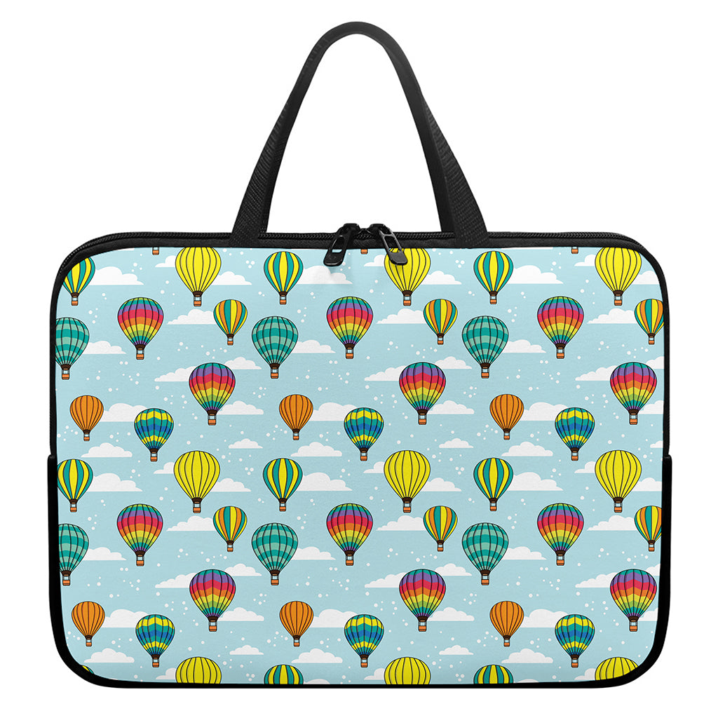 Colorful Air Balloon Pattern Print Laptop Sleeve With Handle