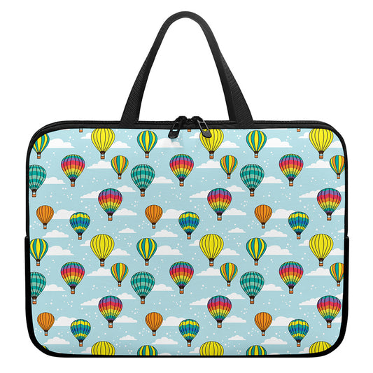 Colorful Air Balloon Pattern Print Laptop Sleeve With Handle