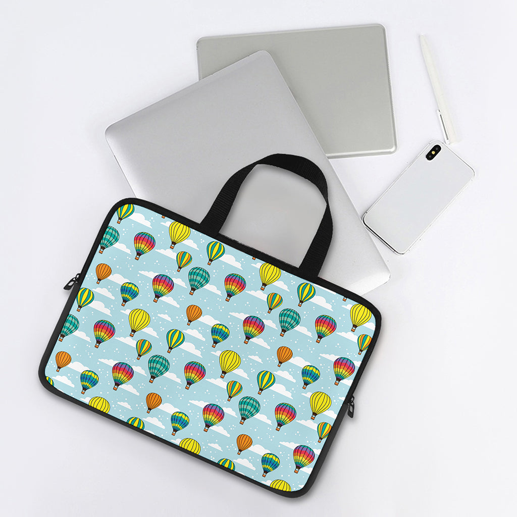 Colorful Air Balloon Pattern Print Laptop Sleeve With Handle