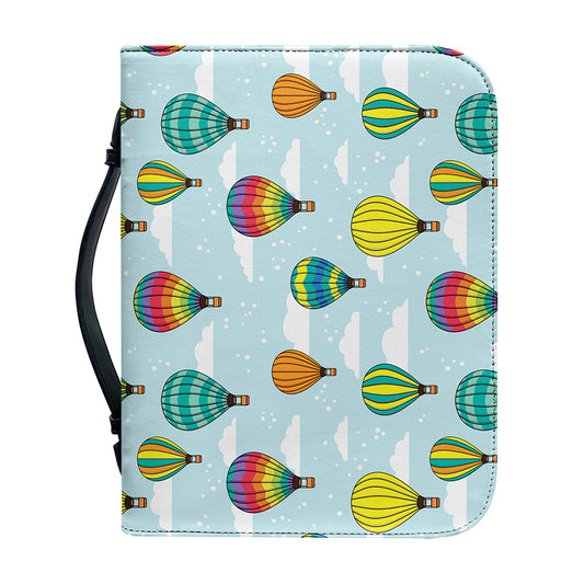 Colorful Air Balloon Pattern Print Leather Bible Cover