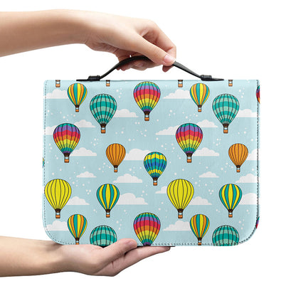 Colorful Air Balloon Pattern Print Leather Bible Cover