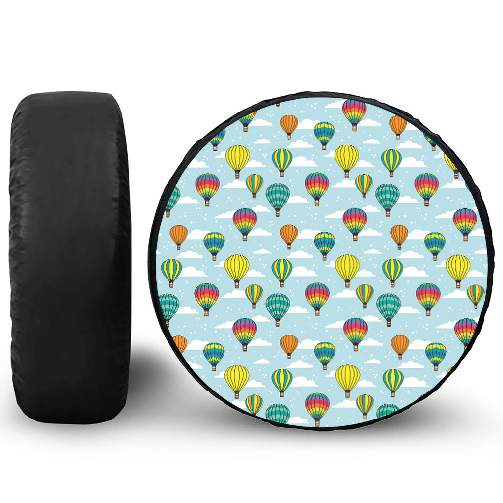 Colorful Air Balloon Pattern Print Leather Spare Tire Cover