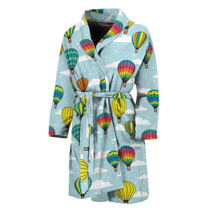 Colorful Air Balloon Pattern Print Men's Bathrobe