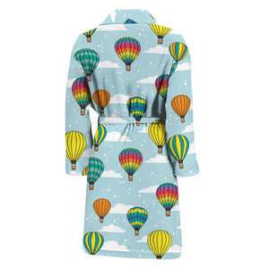 Colorful Air Balloon Pattern Print Men's Bathrobe