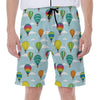 Colorful Air Balloon Pattern Print Men's Beach Shorts