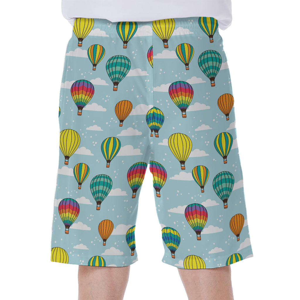 Colorful Air Balloon Pattern Print Men's Beach Shorts