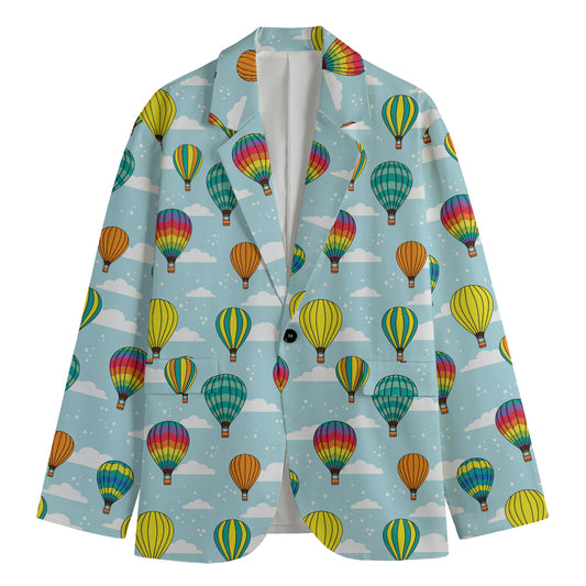 Colorful Air Balloon Pattern Print Men's Blazer
