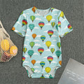 Colorful Air Balloon Pattern Print Men's Bodysuit