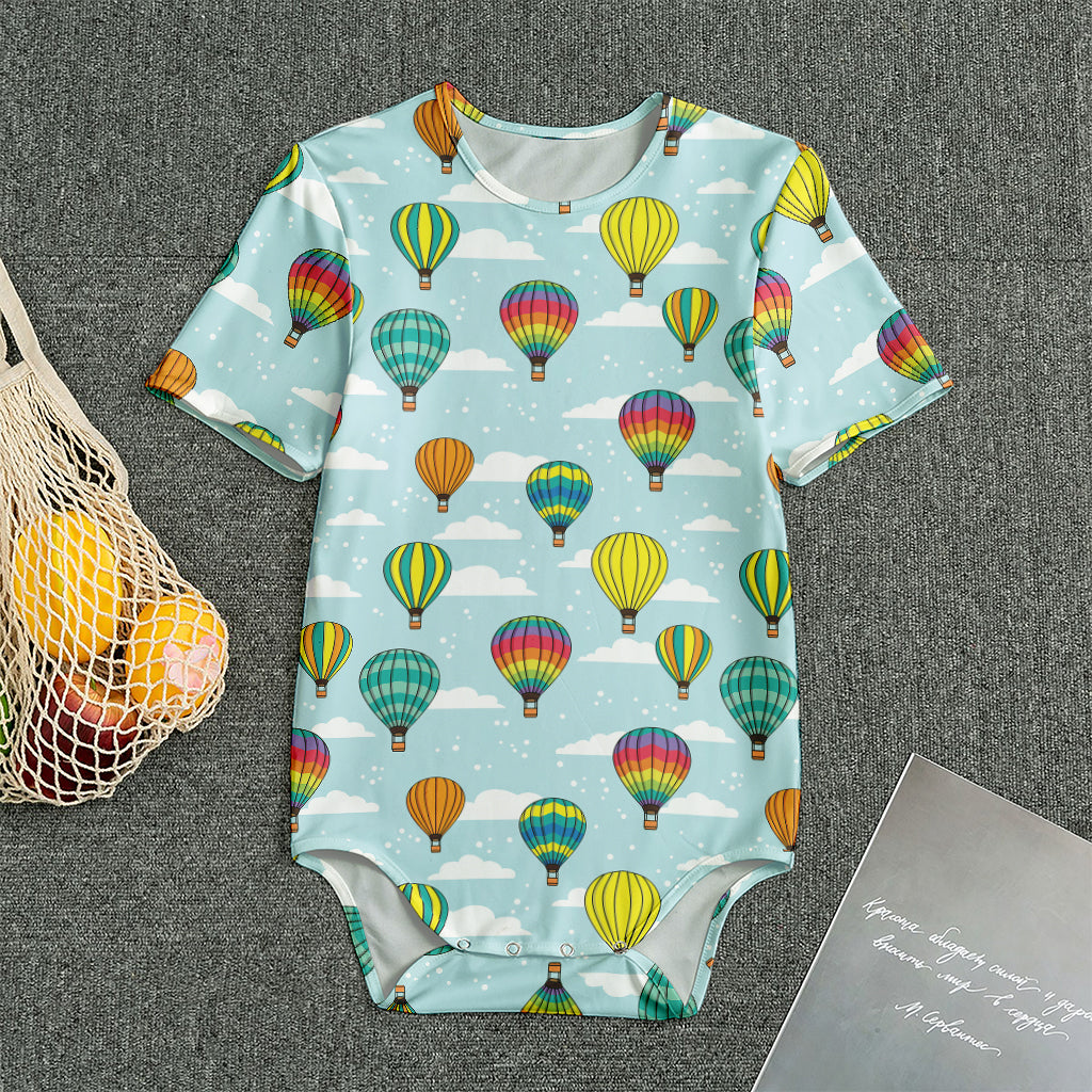 Colorful Air Balloon Pattern Print Men's Bodysuit