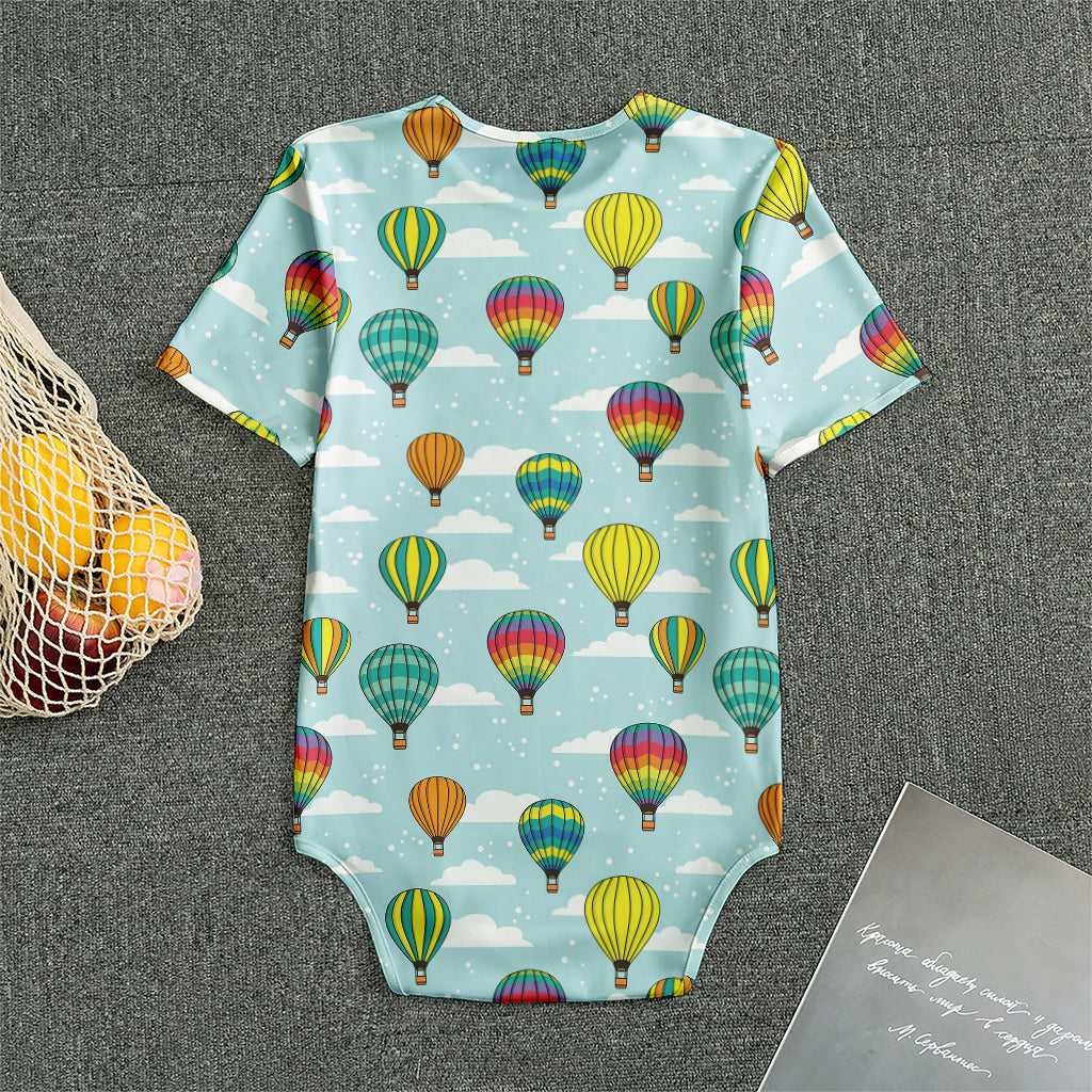 Colorful Air Balloon Pattern Print Men's Bodysuit