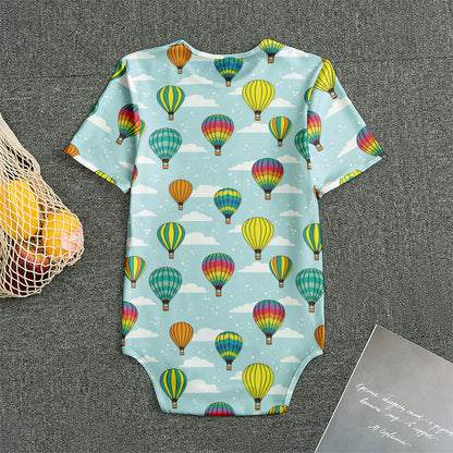 Colorful Air Balloon Pattern Print Men's Bodysuit