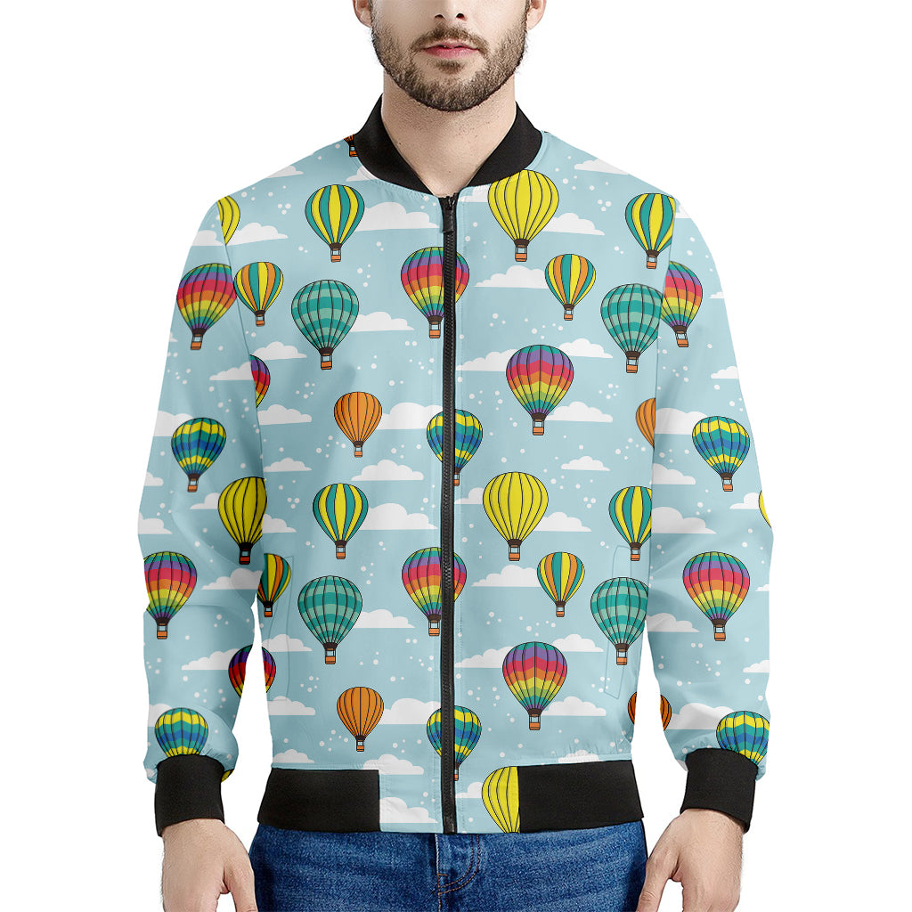 Colorful Air Balloon Pattern Print Men's Bomber Jacket