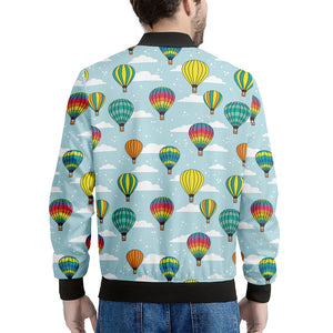 Colorful Air Balloon Pattern Print Men's Bomber Jacket