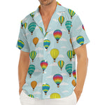 Colorful Air Balloon Pattern Print Men's Deep V-Neck Shirt