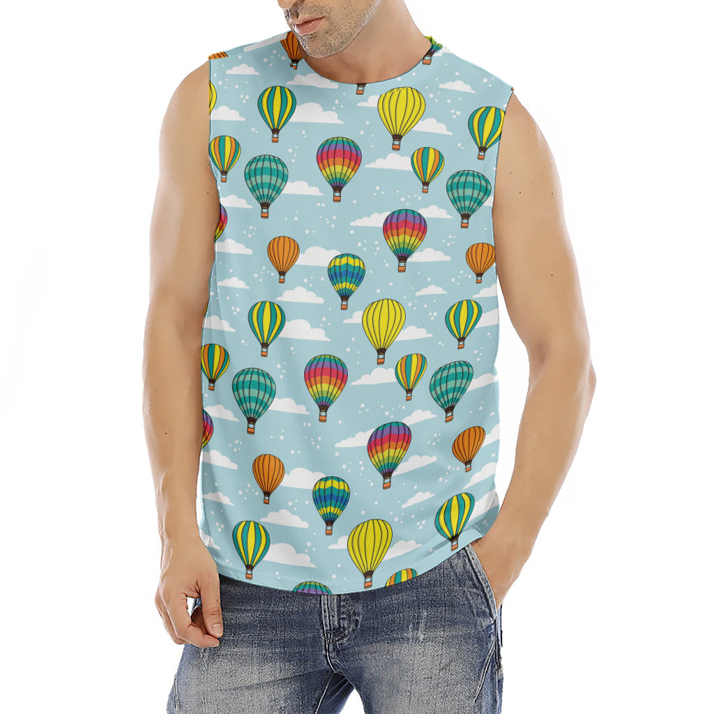 Colorful Air Balloon Pattern Print Men's Fitness Tank Top