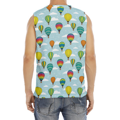 Colorful Air Balloon Pattern Print Men's Fitness Tank Top