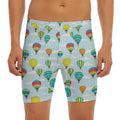 Colorful Air Balloon Pattern Print Men's Long Boxer Briefs