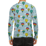 Colorful Air Balloon Pattern Print Men's Long Sleeve Rash Guard