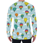 Colorful Air Balloon Pattern Print Men's Long Sleeve T-Shirt