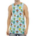 Colorful Air Balloon Pattern Print Men's Muscle Tank Top