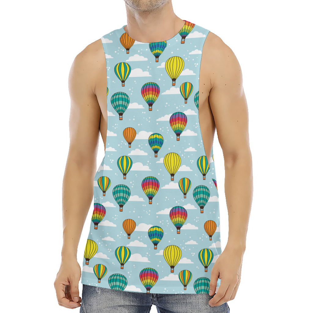Colorful Air Balloon Pattern Print Men's Muscle Tank Top