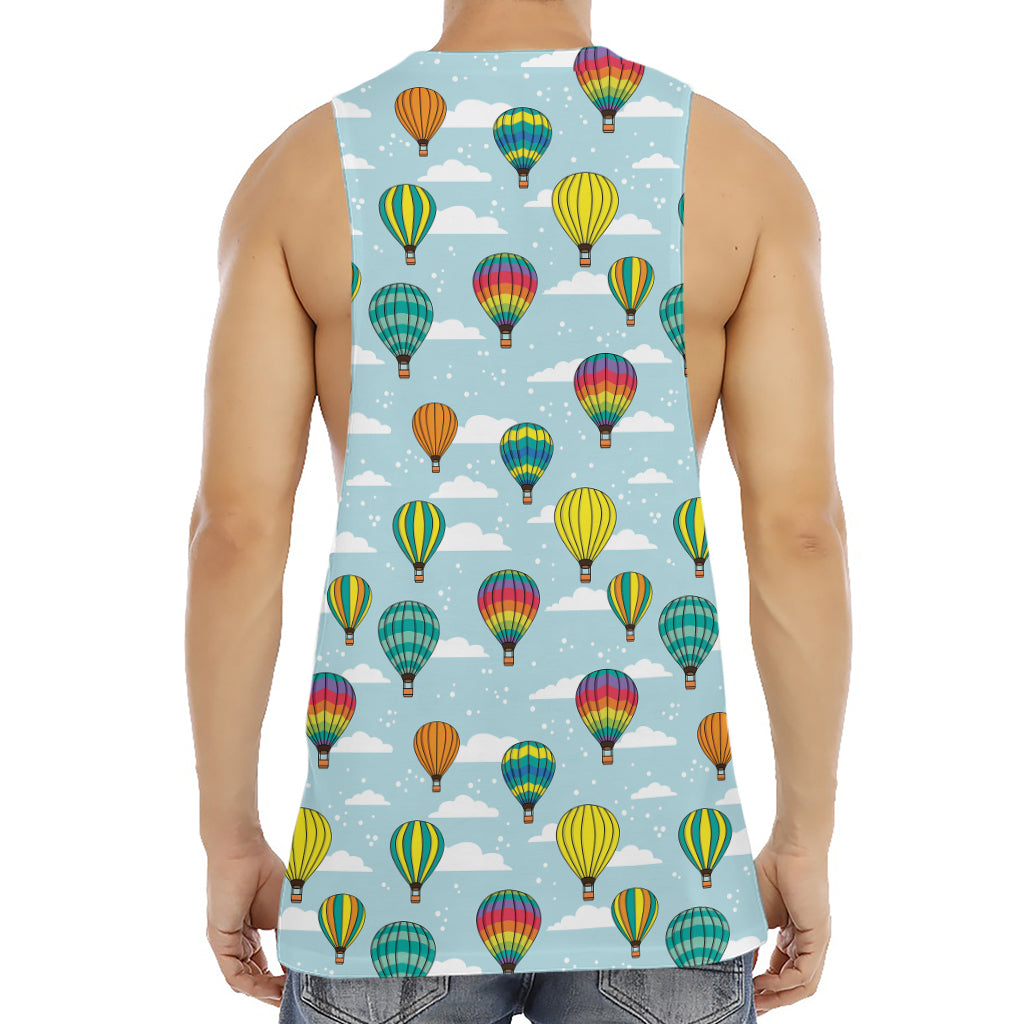 Colorful Air Balloon Pattern Print Men's Muscle Tank Top