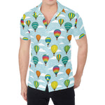 Colorful Air Balloon Pattern Print Men's Shirt