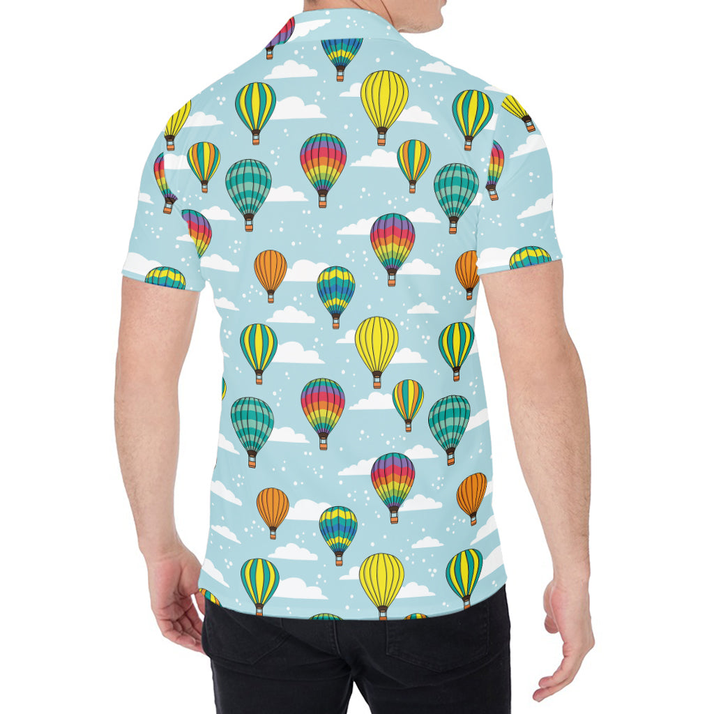 Colorful Air Balloon Pattern Print Men's Shirt