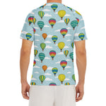Colorful Air Balloon Pattern Print Men's Short Sleeve Rash Guard