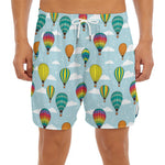 Colorful Air Balloon Pattern Print Men's Split Running Shorts