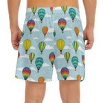 Colorful Air Balloon Pattern Print Men's Split Running Shorts