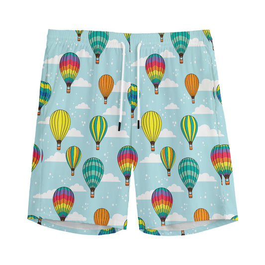 Colorful Air Balloon Pattern Print Men's Sports Shorts