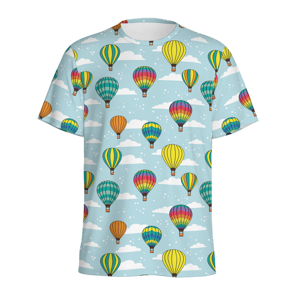 Colorful Air Balloon Pattern Print Men's Sports T-Shirt