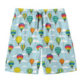 Colorful Air Balloon Pattern Print Men's Swim Trunks