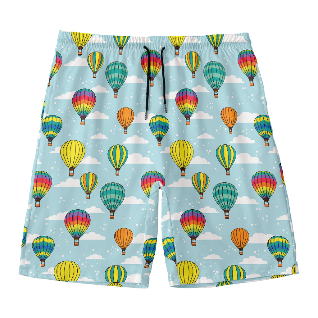 Colorful Air Balloon Pattern Print Men's Swim Trunks