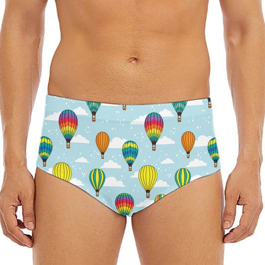 Colorful Air Balloon Pattern Print Men's Triangle Swim Briefs
