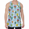 Colorful Air Balloon Pattern Print Men's Velvet Tank Top