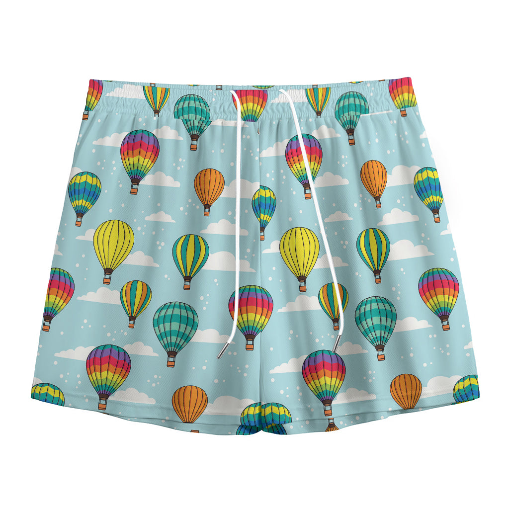 Colorful Air Balloon Pattern Print Mesh Shorts