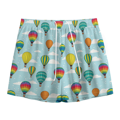 Colorful Air Balloon Pattern Print Mesh Shorts