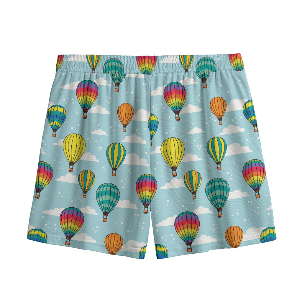 Colorful Air Balloon Pattern Print Mesh Shorts